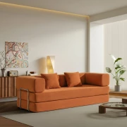 Canapea-2 locuri din spuma poliuretanica W3350, material compresie 400 g/mp, portocaliu