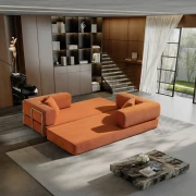 Canapea-2 locuri din spuma poliuretanica W3350, material compresie 400 g/mp, portocaliu