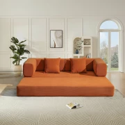 Canapea-2 locuri din spuma poliuretanica W3350, material compresie 400 g/mp, portocaliu