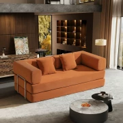 Canapea-2 locuri din spuma poliuretanica W3350, material compresie 400 g/mp, portocaliu