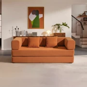 Canapea-2 locuri din spuma poliuretanica W3350, material compresie 400 g/mp, portocaliu