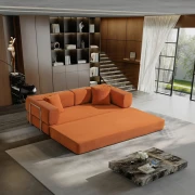 Canapea-2 locuri din spuma poliuretanica W3350, material compresie 400 g/mp, portocaliu