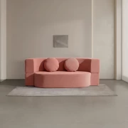 Canapea-2 locuri, pliabila din spuma integrala, Roz