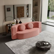 Canapea-2 locuri, pliabila din spuma integrala, Roz