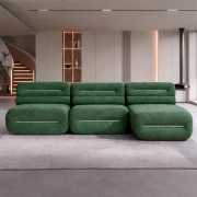 Canapea-4 locuri, spuma poliuretanica W3350, material textil 400 g/m², verde