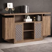 Dulap multifuncțional cu polițe și uși, PAL melaminat E1 50 mm, W2400×D400×H1200 mm