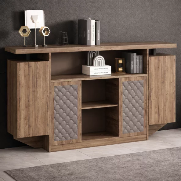 Dulap multifuncțional cu polițe și uși, PAL melaminat E1 50 mm, W2400×D400×H1200 mm