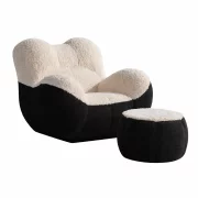 Fotoliu cu taburet din spuma poliuretanica W3350,material textil compresat