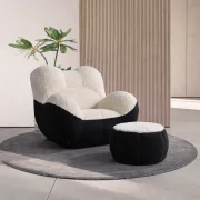 Fotoliu cu taburet din spuma poliuretanica W3350,material textil compresat