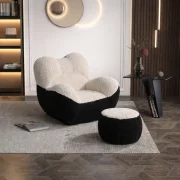 Fotoliu cu taburet din spuma poliuretanica W3350,material textil compresat