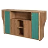 Dulap depozitare SMART HEATER -placă melaminată cu finisaj PU verde &amp; lemn natur