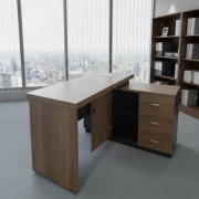 Мениджърско бюро SMART HEATER – 50 мм меламинов плот и страничен шкаф
