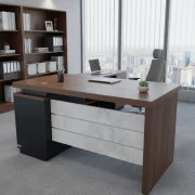 Мениджърско бюро SMART HEATER – 50 мм меламинов плот и страничен шкаф