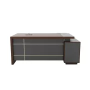 Мениджърско бюро SMART HEATER меламинова конструкция и преден панел кафяво/сиво