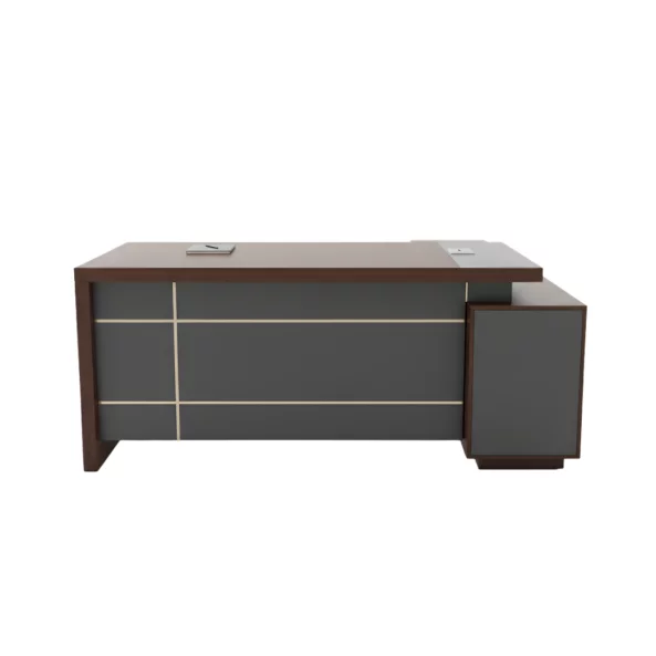 Мениджърско бюро SMART HEATER меламинова конструкция и преден панел кафяво/сиво