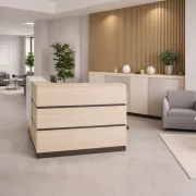 Birou receptie SMART HEATER cu sertar mobil W1400*D1200*H1050-stejar deschis