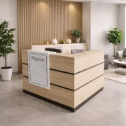 Birou receptie SMART HEATER cu sertar mobil W1400*D1200*H1050-stejar deschis