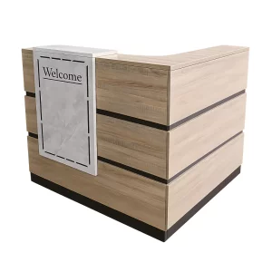 Birou receptie SMART HEATER cu sertar mobil W1400*D1200*H1050-stejar deschis