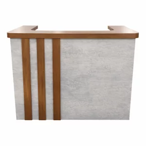 Рецепционно бюро SMART HEATER с висящи чекмеджета W1400D600H1050 – натурален дъб &amp; сиво