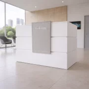 Birou receptie SMART HEATER-material melaminat W1600*D600*H1050,alb