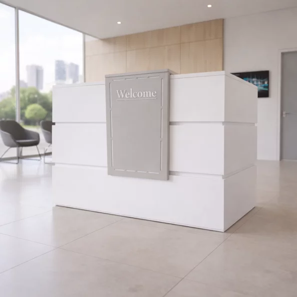 Birou receptie SMART HEATER-material melaminat W1600*D600*H1050,alb