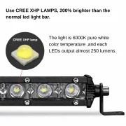 6D Slim LED fényrúd – egyetlen optikai lencse, 26 hüvelyk 72W Off-Road