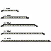 Barra LED Slim 6D – lente óptica única, 7 pulgadas, Off-Road, 18W