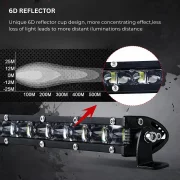 Barra LED Slim 6D – lente óptica única, 7 pulgadas, Off-Road, 18W