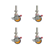 4 darabos alumínium állványhoz való kerékkészlet fékkel, 8 hüvelykes