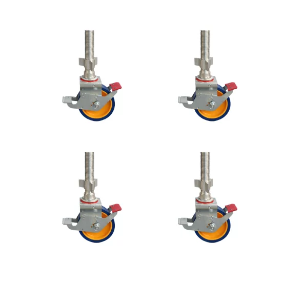 4 darabos alumínium állványhoz való kerékkészlet fékkel, 8 hüvelykes