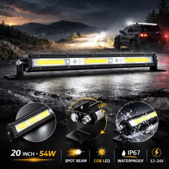 Bară LED COB 20 inch 54W-Spot Slim Off-Road
