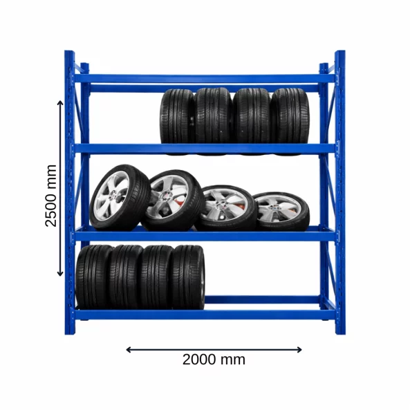 Raft profesional pentru depozitare anvelope H2500XL2000Xl600,800kg ,albastru- PRODUS RESIGILAT!