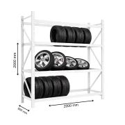 Raft profesional pentru depozitare anvelope H2000XL2000Xl600,800kg,alb - PRODUS RESIGILAT!