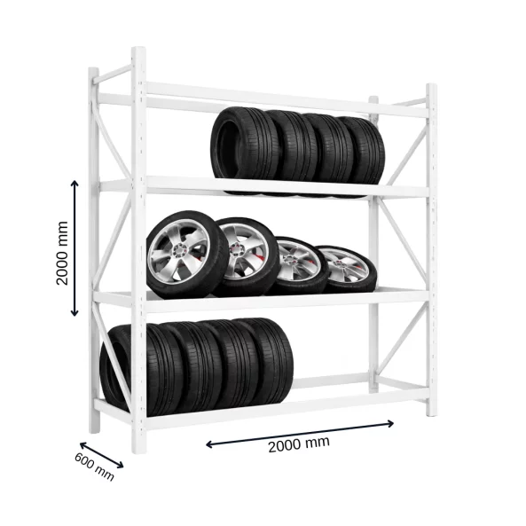 Raft profesional pentru depozitare anvelope H2000XL2000Xl600,800kg,alb - PRODUS RESIGILAT!