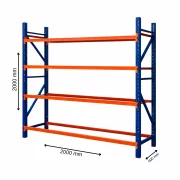 Raft profesional pentru depozitare L2000xl600xH2000, 2000 kg-PRODUS RESIGILAT!