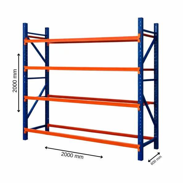 Raft profesional pentru depozitare L2000xl600xH2000, 2000 kg-PRODUS RESIGILAT!