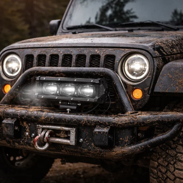 8D LED Светлинна Греда за Автомобил, С Проекторна Леща 8 инча 30W