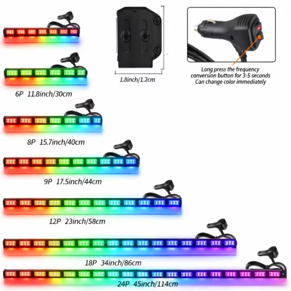 17,5 hüvelykes Off-Road LED fényrúd – többféle világítási mód