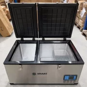 Frigider auto cu compresor smart cooler 12/24 V +220 V, capacitate 100L, cu bluetooth si zonă dublă de răcire, taxa verde inclusă