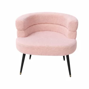 Fotoliu Modern Boucle Roz – Design Elegant cu Spatar Curbat