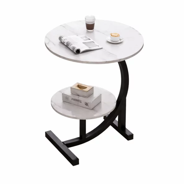 Masă de cafea modernă – Design elegant din MDF și metal, dimensiuni 40x40x60 cm-PRODUS RESIGILAT!