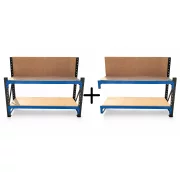 Extensión para mesa de trabajo industrial con panel de contrachapado L2000 x D600 x H1000/1500 mm – 1000 kg/nivel