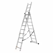 Scara profesionala din aluminiu, 3 tronsoane 3 x 9 trepte-PRODUS RESIGILAT!