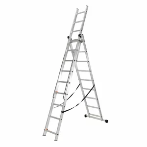 Scara profesionala din aluminiu, 3 tronsoane 3 x 9 trepte-PRODUS RESIGILAT!