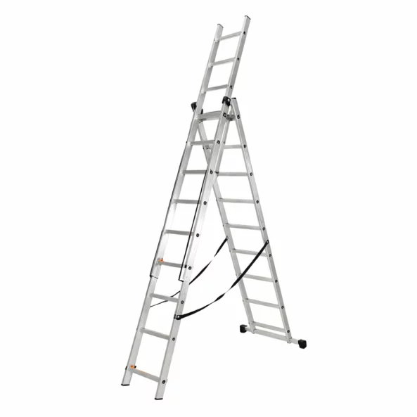 Scara profesionala din aluminiu, 3 tronsoane 3 x 9 trepte-PRODUS RESIGILAT!