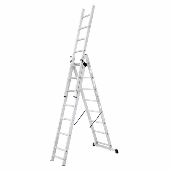 Scara profesionala din aluminiu,3 tronsoane 3 x 7 trepte-PRODUS RESIGILAT!