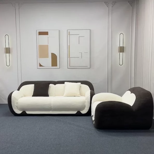 Set Sofa Elegance – sofá de 2 plazas + sillón, espuma de alta calidad, comprimido, sin montaje