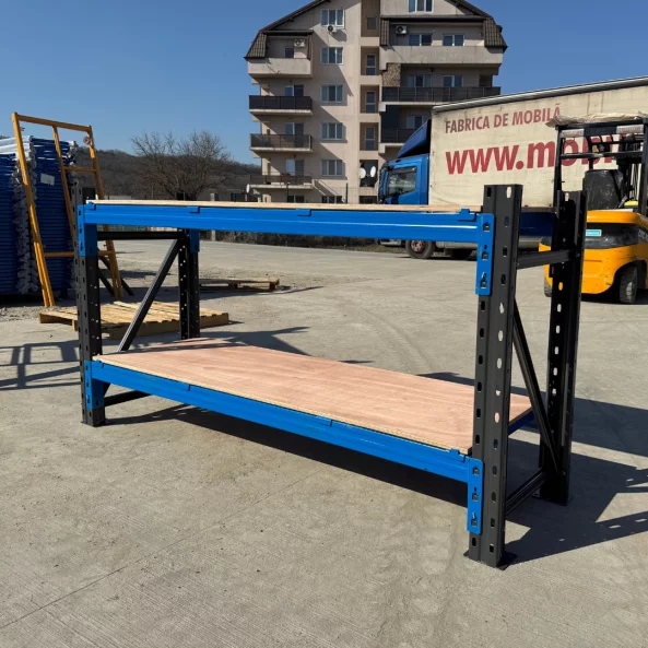 Ipari munkapad rétegelt lemezből H2000 x M600 x M1000 - 1000kg/szint SZÜRKE ÉS KÉK