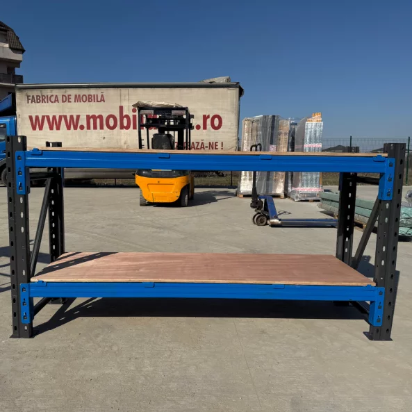 Ipari munkapad rétegelt lemezből H2000 x M600 x M1000 - 1000kg/szint SZÜRKE ÉS KÉK