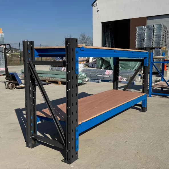 Ipari munkapad rétegelt lemezből H2000 x M600 x M1000 - 1000kg/szint SZÜRKE ÉS KÉK